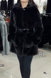 Пальто  BRASHI  мех норки BLACK NAFA